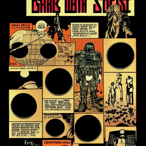 Image similar to the death star by frank miller