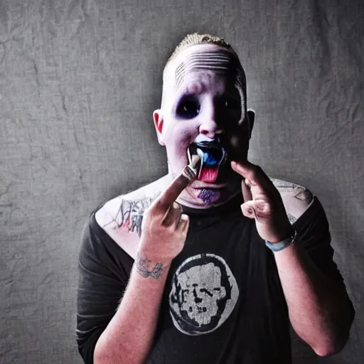 Image similar to corey taylor with duct tape on his mouth