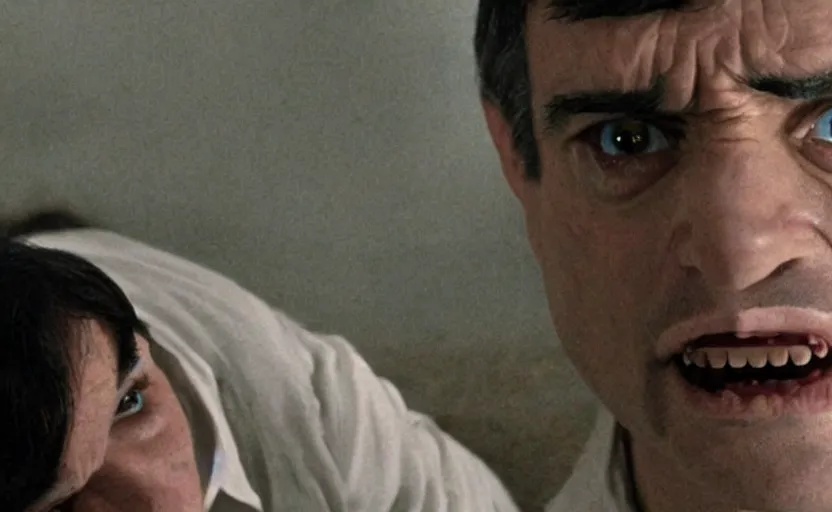 Prompt: the movie the exorcist but it's mister bean vfx film