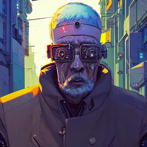 Image similar to A cyberpunk Russian Patriarch Kirill Gundyaev cyborg on the street of a cyberpunk city art by Josan Gonzalez, sci-fi, highly detailed, digital painting, artstation, smooth, sharp focus, illustration, concept art by Josan Gonzalez and James Gurney and Mœbius