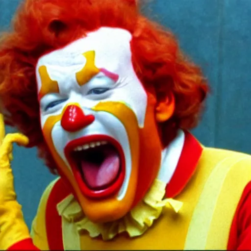 Image similar to ronald mcdonald screaming so much of pain alone