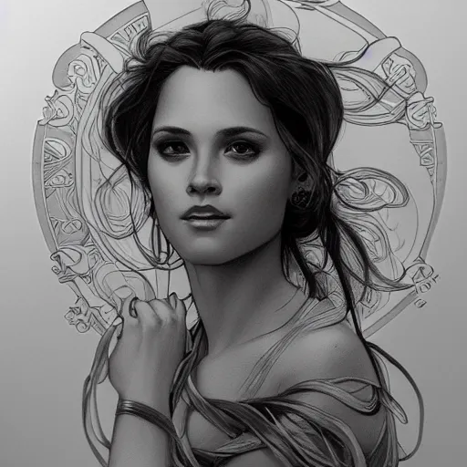 Image similar to amazing lifelike award winning pencil illustration of Alexis from Dynasty trending on art station artgerm Greg rutkowski alphonse mucha cinematic