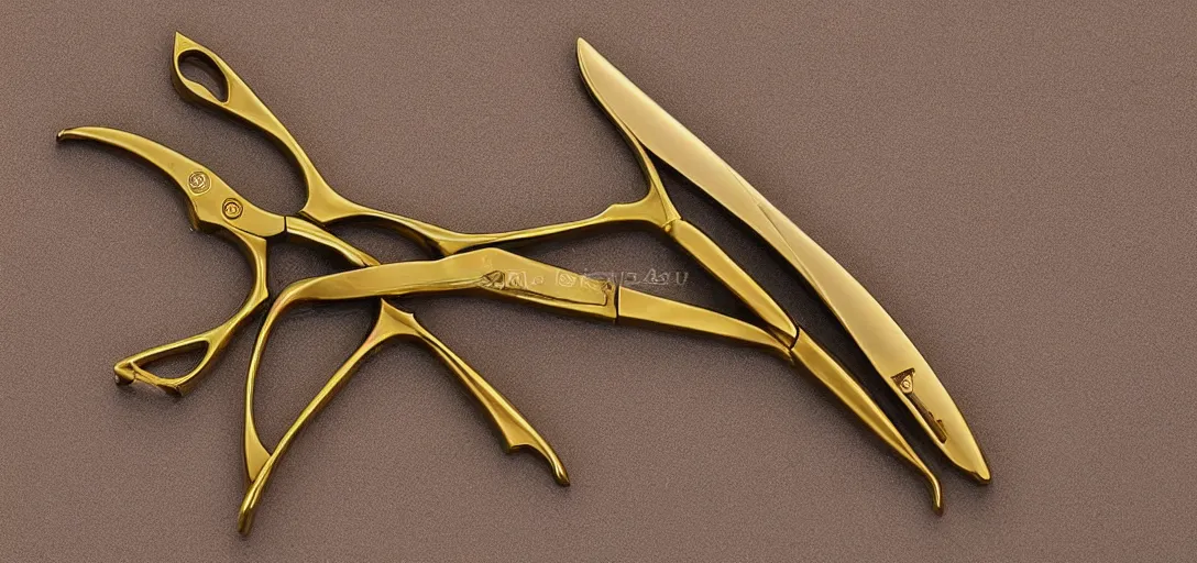 Image similar to golden tailor scissors, 8k