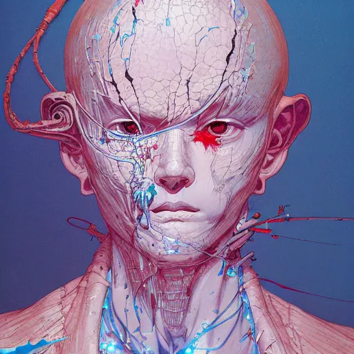 Image similar to prompt : doomer portrait soft light painted by james jean and katsuhiro otomo and erik jones, inspired by akira anime, smooth face feature, intricate oil painting, high detail illustration, sharp high detail, manga and anime 1 9 9 9