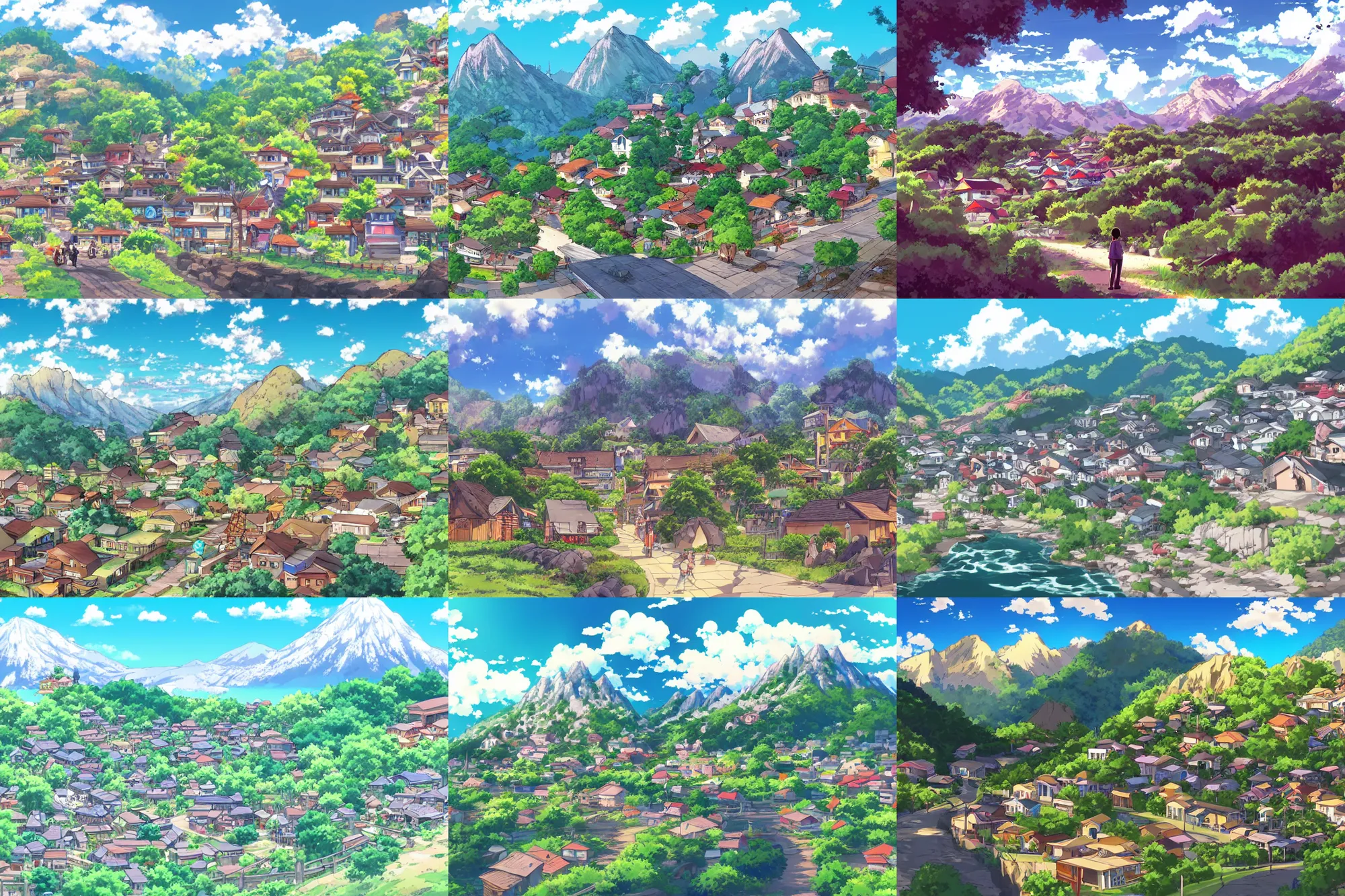 Japanese anime town landscape HD wallpaper | Pxfuel