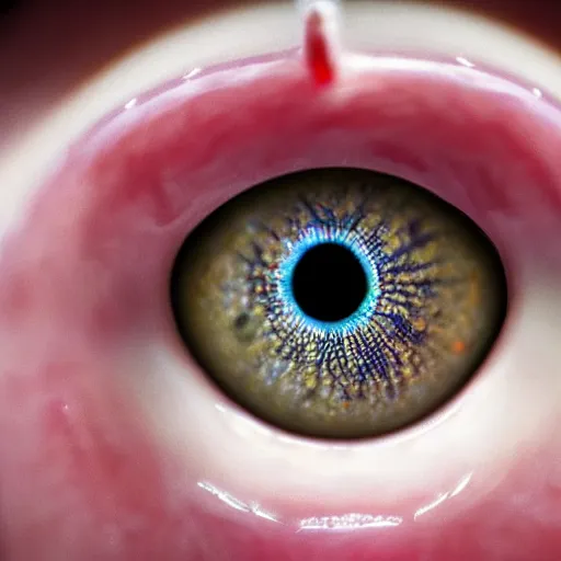 Image similar to eyeball with teeth