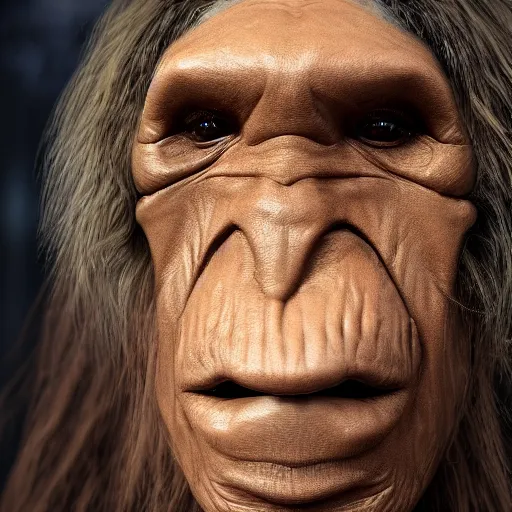 Image similar to Marjorie Taylor Green as a Neanderthal, real-life, ultra detailed, 8k resolution, ultrarealistic