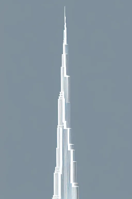 Image similar to minimalist boho style art of colorful burj khalifa, illustration, vector art