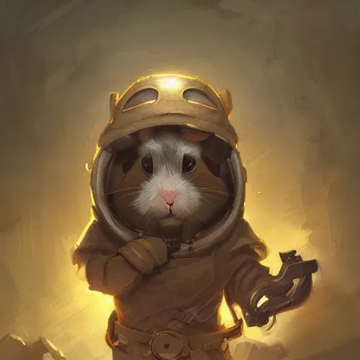 Image similar to cute little anthropomorphic Guinea Pig wearing techwear outfit, ultra wide lens shot , tiny, small, short, cute and adorable, pretty, beautiful, DnD character art portrait, matte fantasy painting, DeviantArt Artstation, by Jason Felix by Steve Argyle by Tyler Jacobson by Peter Mohrbacher, cinematic lighting