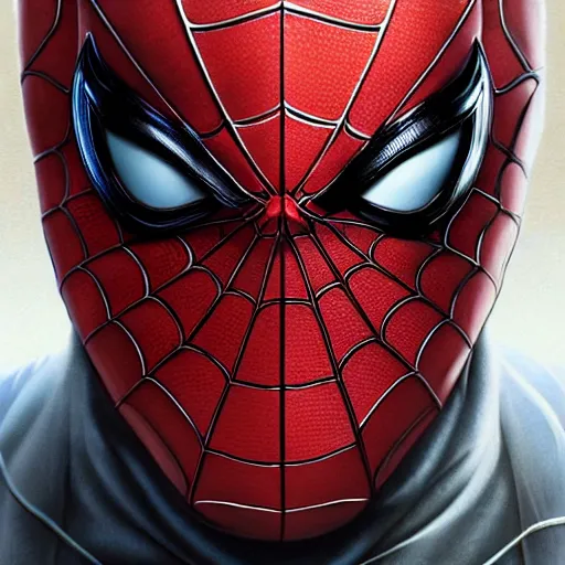 Image similar to unmasked spiderman , muscular, extremely detailed eyes, fantastic details full face, mouth, trending on artstation, pixiv, cgsociety, hyperdetailed Unreal Engine 4k 8k ultra HD, Stanley Artgerm Lau, WLOP, Rossdraws, James Jean Marc Simonetti Ruan Jia and Mandy Jurgens and Artgerm and William-Adolphe Bouguerea Sakimichan