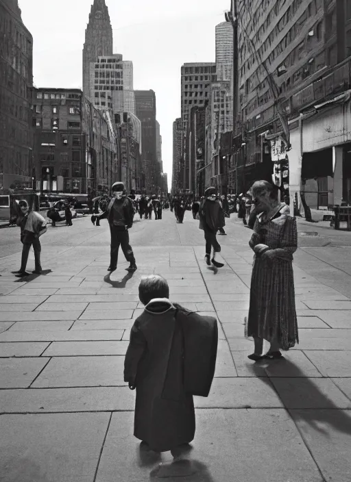 Image similar to street photography by vivian maier. professional photography.