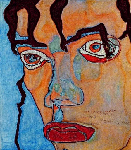 Image similar to portrait of michael jackson by egon schiele, intense desire, high quality, high detail