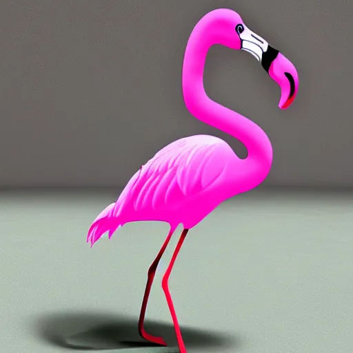 Prompt: flamingo beeple