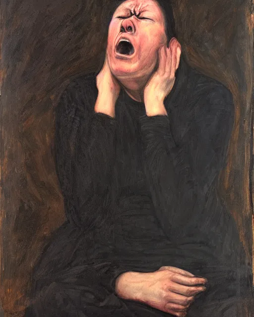 Image similar to a portrait of anguish