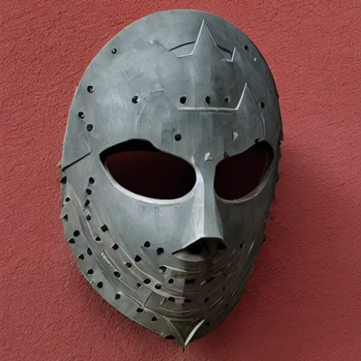 Image similar to a mask that looks like castle battlements by robert kirkman