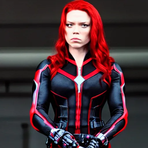 Image similar to tommy lee jones as black widow, photograph