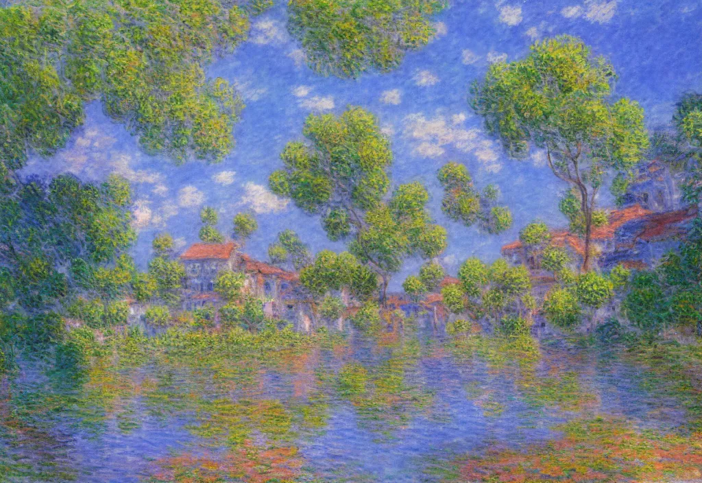 Prompt: very anime scenery, very anime in impressionist style, trending artwork, anime painter studio, by claude monet