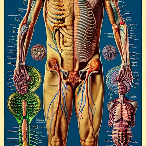 Image similar to mark zuckerberg anatomy by ernst haeckel, masterpiece, vivid, very detailed