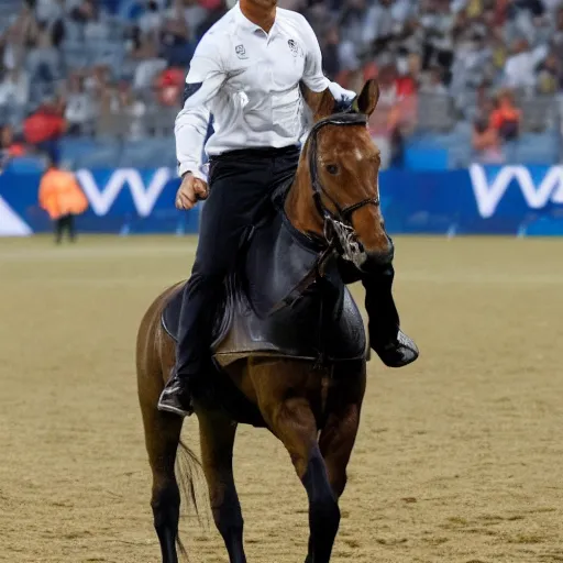 Prompt: erling haaland riding cristiano ronaldo