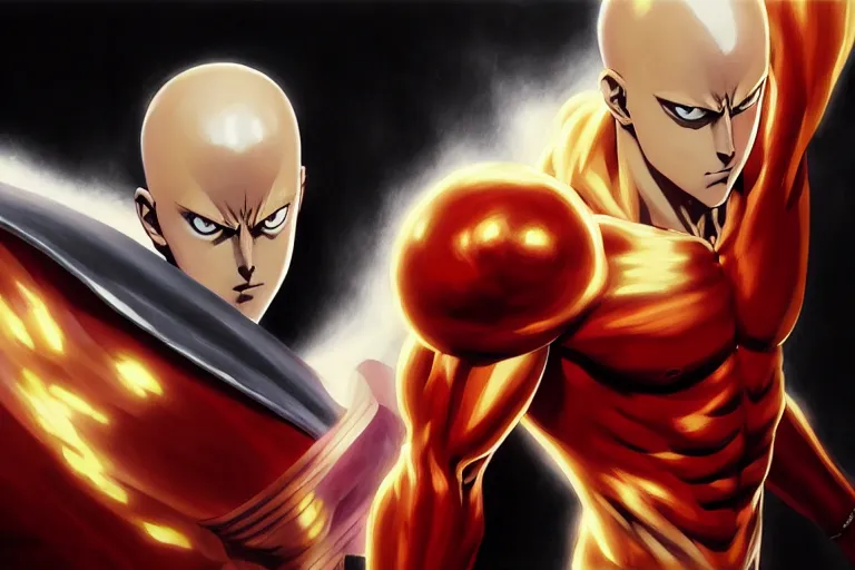 one punch man, hyper detailed masterpiece, digital art, Stable Diffusion