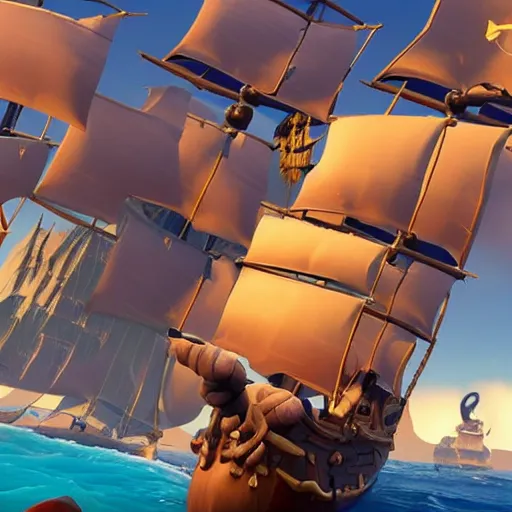 Prompt: in-game screenshot of Danny Devito in Sea of Thieves (2018)