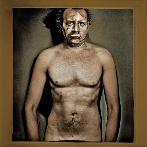 Prompt: Half man half turntable, portrait, by Annie Liebovitz