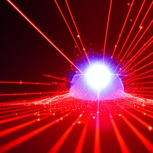 Image similar to a close up shot of a tumor being obliterated by a laser beam