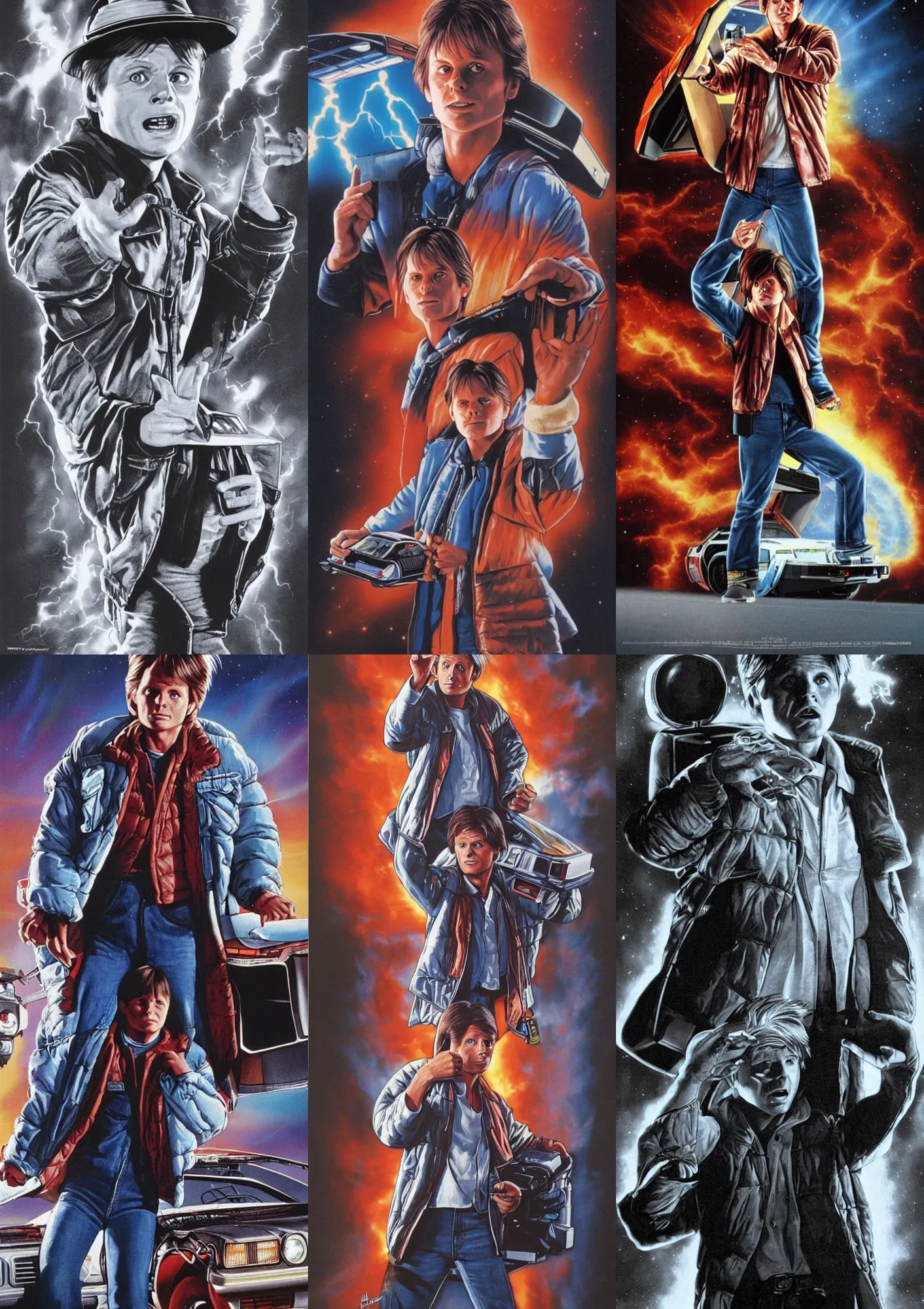 Prompt: a portrait of Marty MCfly from back to the future movie by Alex Horley , epic composition 80mm