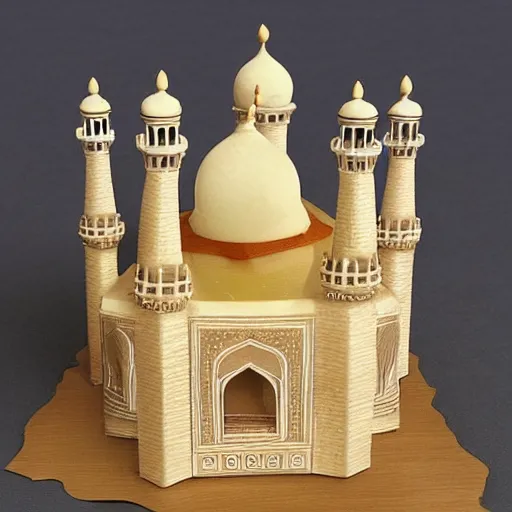 Image similar to cheese a reconstruction of the cheese taj mahal made ot of cheese, cheese