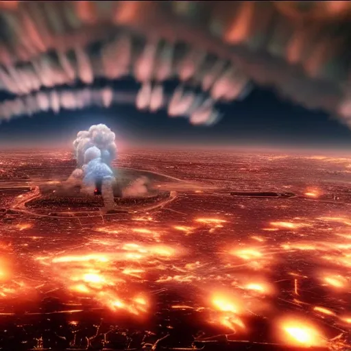 Prompt: nuclear explosion in city, 4 k