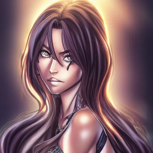 Prompt: a manga caricature of Megan Fox drawn by Sakimichan and Artgerm, epic, dramatic lighting, highly detailed, crisp and intricate, 8k