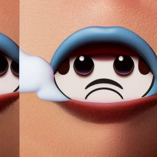 Prompt: emoji eyes and emoji nose and emoji tongue 2 d emoji character