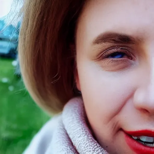 Prompt: an extreme close up photo of a Ukrainian woman, in her early 20s