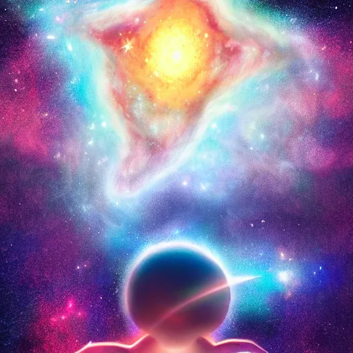 Prompt: a soul being born out of a dying star, digital art, 4 k, cosmic,