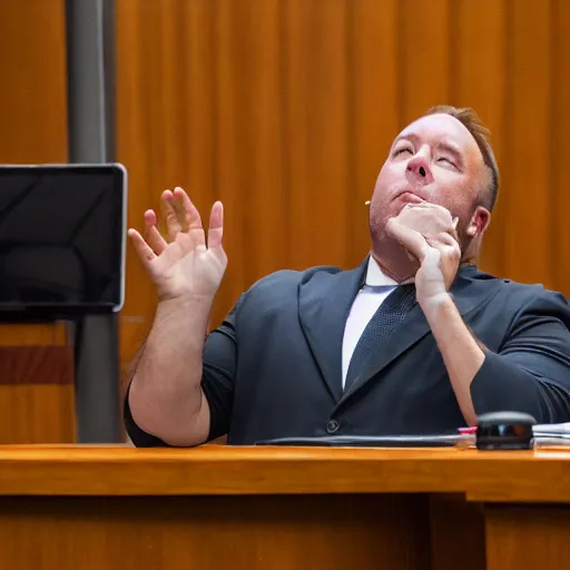 Image similar to Alex Jones desperately reaching for his out of reach phone in the courtroom, EOS 5DS R, ISO100, f/8, 1/125, 84mm, RAW, Dolby Vision, Face Unblur