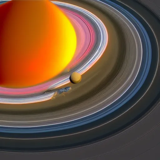 Image similar to 3 d render of saturn fracturing into a million psychedelic pieces