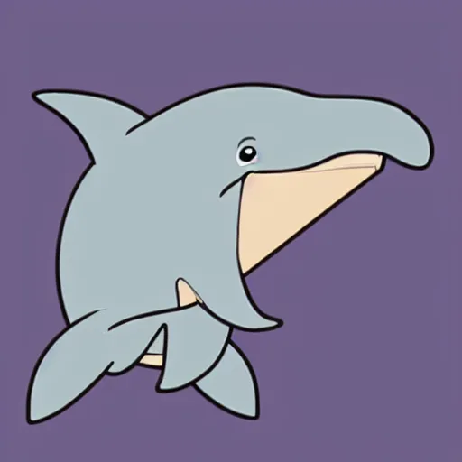 Prompt: An emote of a grey cartoon dolphin doing the ConcernDoge look