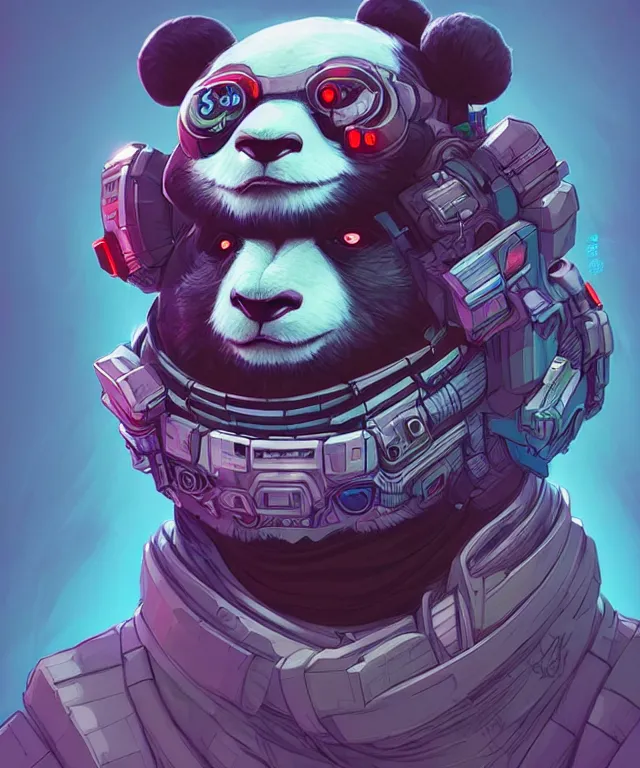 Image similar to a portrait of a cyberpunk panda, mandala, fantasy, elegant, digital painting, artstation, concept art, matte, sharp focus, 3 d render, art by josan gonzalez
