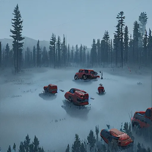 Prompt: image by simon stalenhag