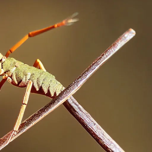 Prompt: a stick insect, macro, high resolution photograph