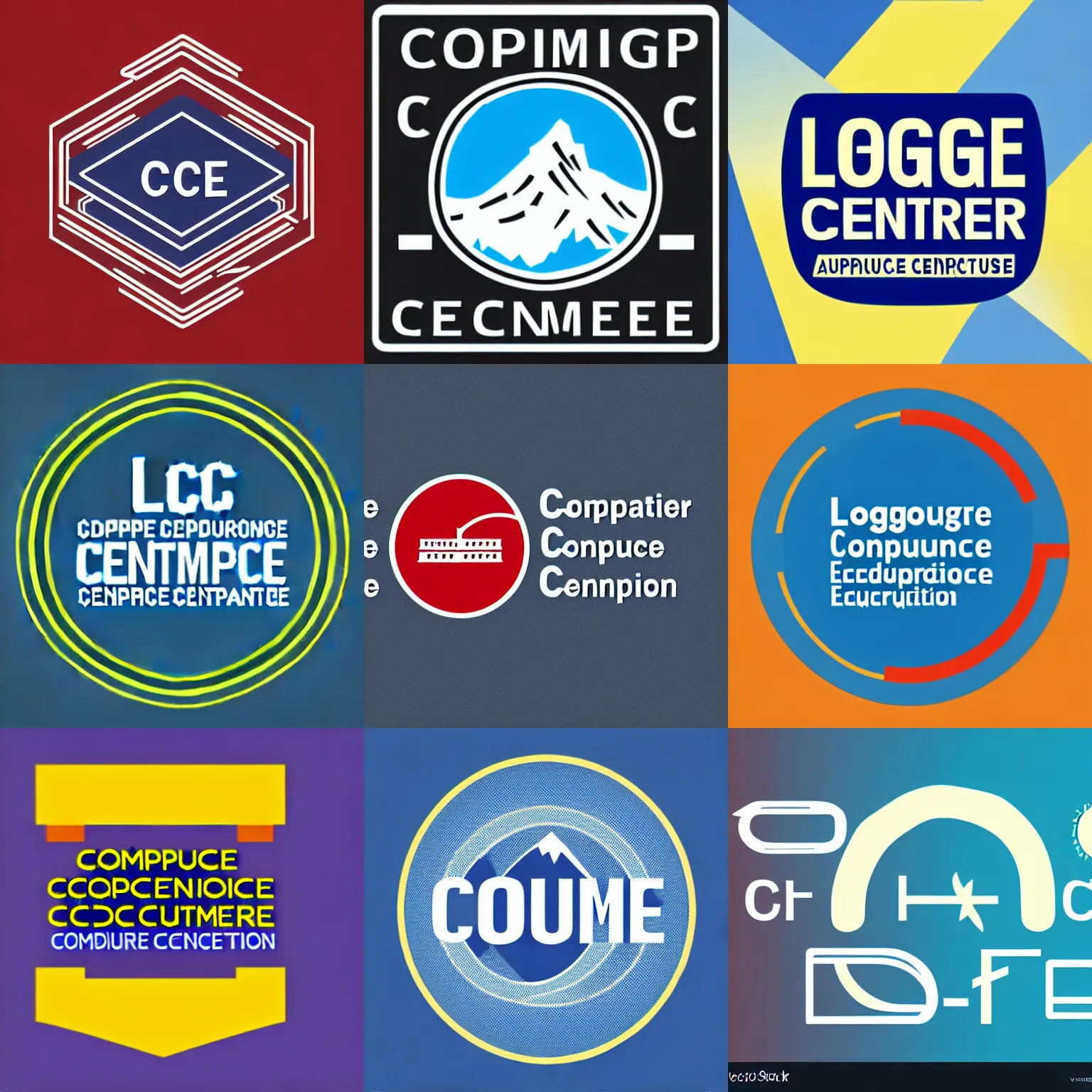 Prompt: logotype of a computer science center for education in the alps, vector graphic, corporate, no text