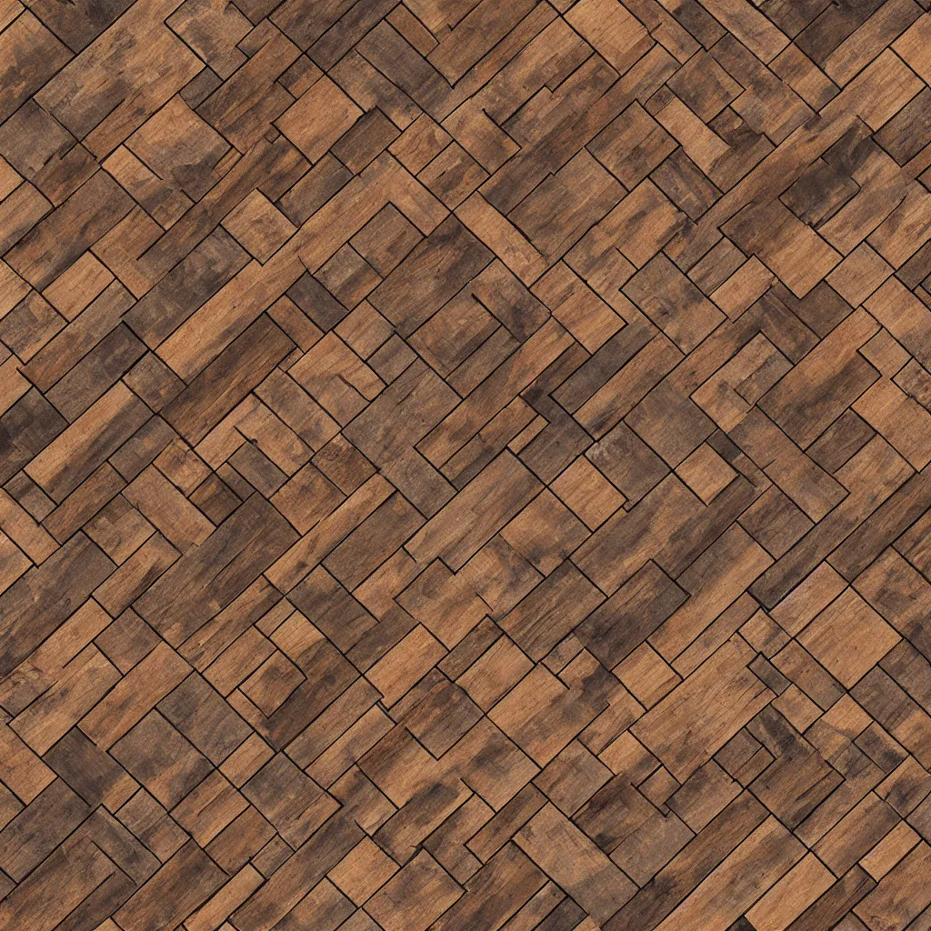 Image similar to tiled damaged wood texture with dark grain