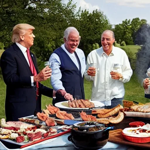 Image similar to usa presidents all having a bbq together