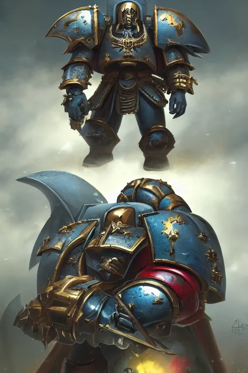 Image similar to armor portrait heros warhammer 4 0 k horus heresy fanart - the primarchs emperor by johannes helgeson animated with vfx concept artist & illustrator global illumination ray tracing hdr fanart arstation zbrush central hardmesh 8 k octane renderer comics stylized