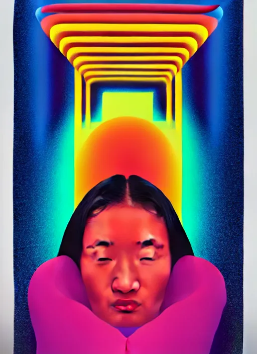 Image similar to peggy gou by shusei nagaoka, kaws, david rudnick, airbrush on canvas, pastell colours, cell shaded, 8 k