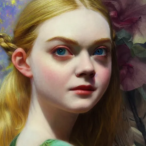 Image similar to Elle Fanning as zelda portrait, Crayon, textured art by Stanley Artgerm Lau , greg rutkowski, thomas kindkade, alphonse mucha, loish, norman rockwell