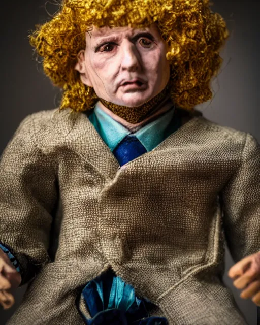 Image similar to a paper mache doll of richard prior, realistic, very detailed, complex, intricate, studio lighting, bokeh, sigma 5 0 mm f 1. 4