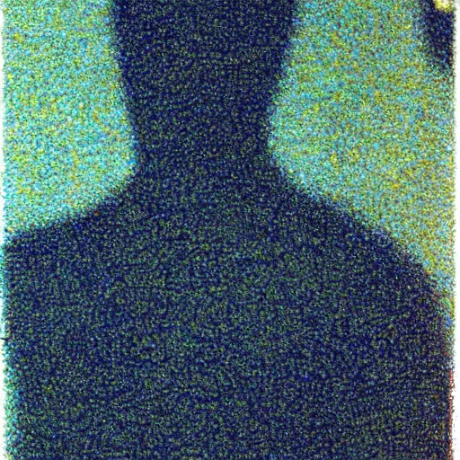 Prompt: film still of Alien painting by Georges Seurat