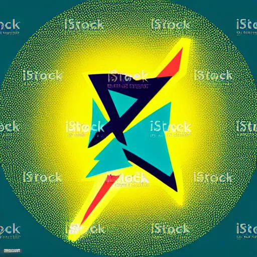 Image similar to electric hazard lightning bolt, highly detailed, 4K HD, vector art, yellow cyan and green color pallet