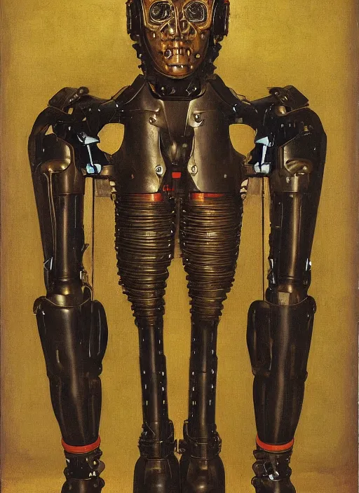Image similar to cybernetic exoskeleton by Jan van Eyck
